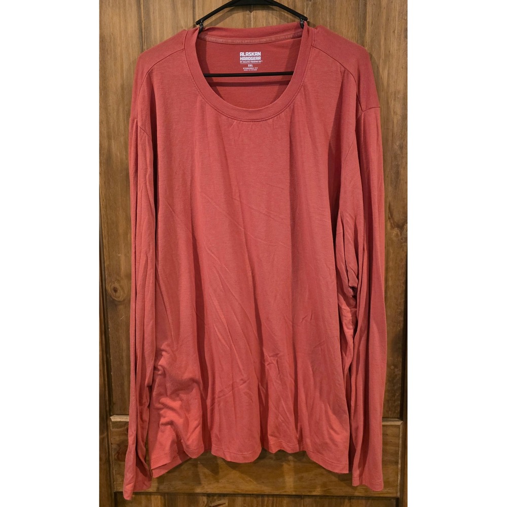 Alaskan Hardgear Long Sleeve Tee Mens 3XL Red Excellent Standard Fit Crew Neck